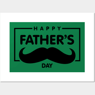 Happy Fathers Day Handlebar Mustache Best Daddy Ever Fathers Day Posters and Art